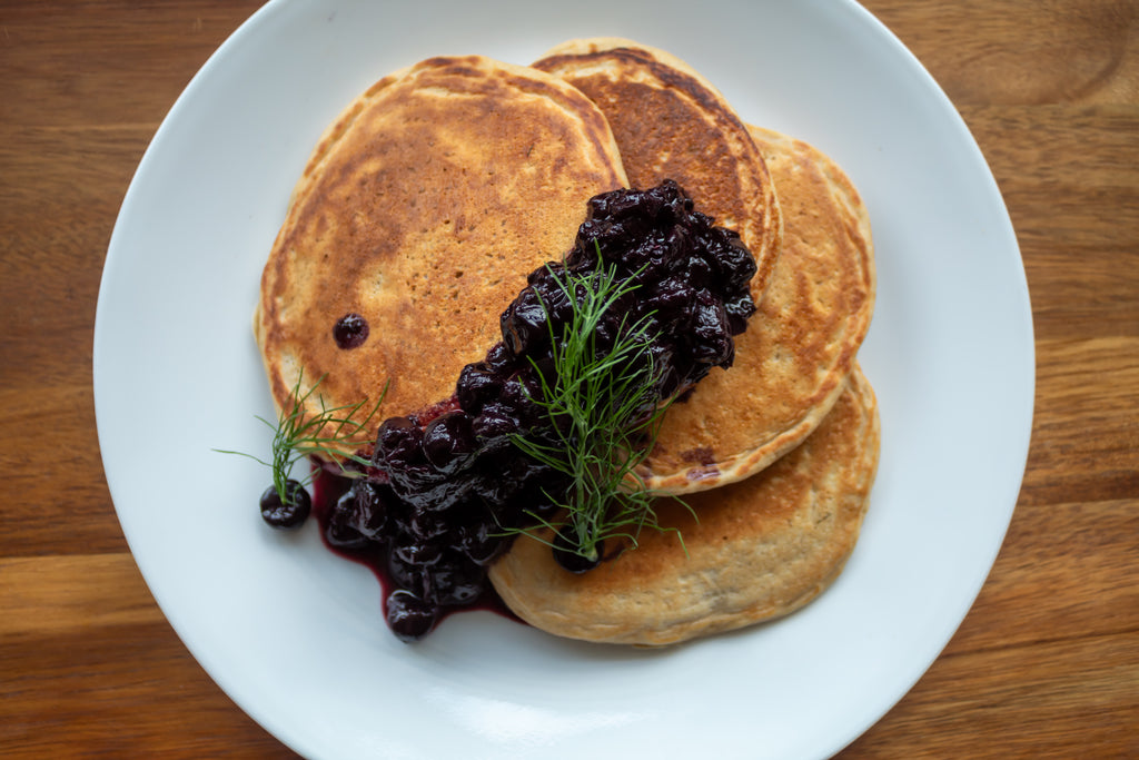 Kodiak Pancakes, a chef-prepared high-protein Munley Made Meals dish made without seed oils